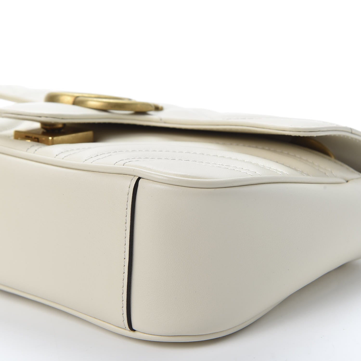 Gucci Calfskin Matelasse Mini GG Marmont Shoulder Bag White 6 of 9