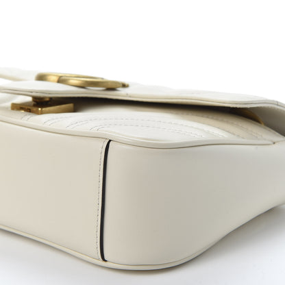 Gucci Calfskin Matelasse Mini GG Marmont Shoulder Bag White 6 of 9