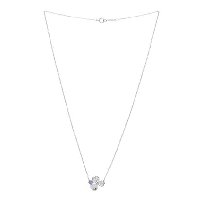 Tiffany Platinum Diamond Tanzanite Paper Flowers Pendant Necklace 3 of 4