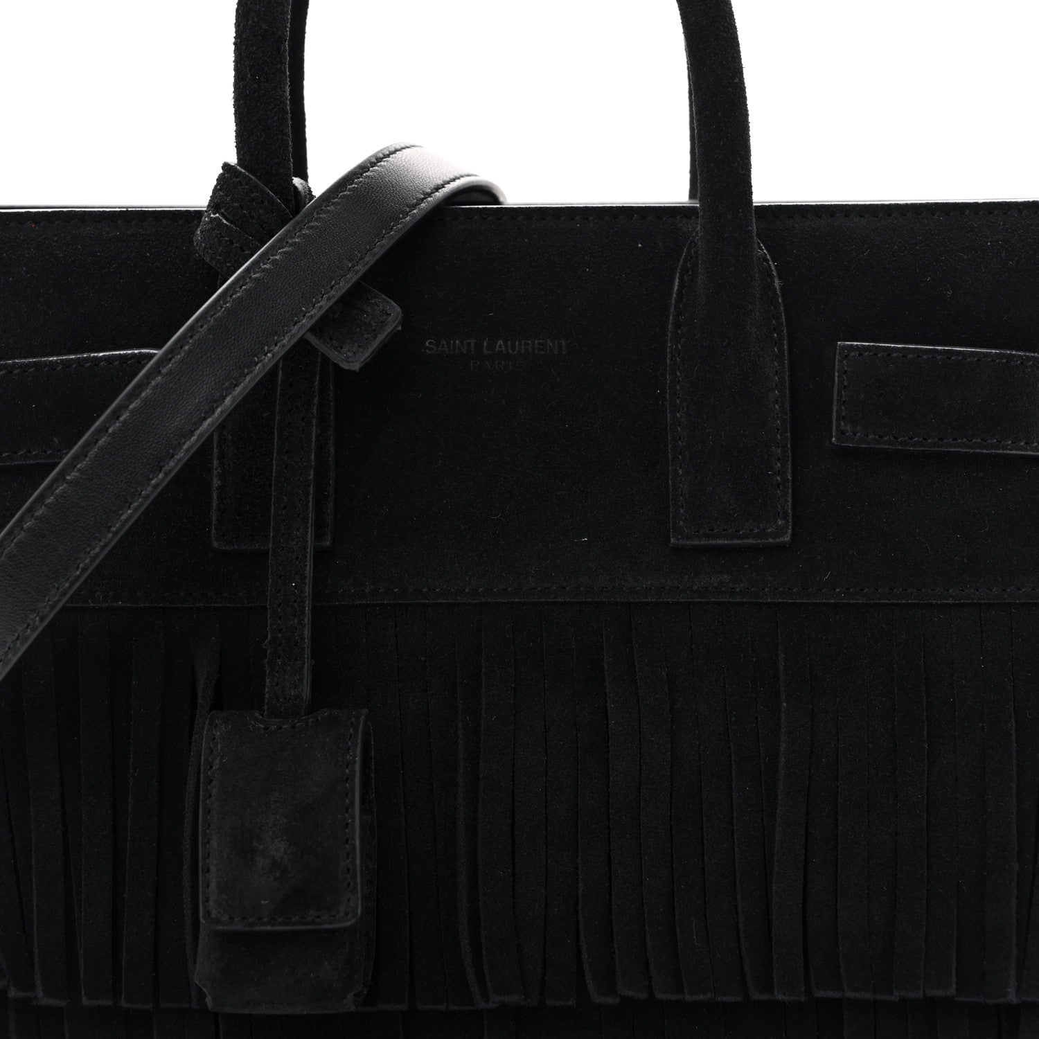 Saint Laurent Suede Fringe Nano Sac De Jour Black 8 of 14