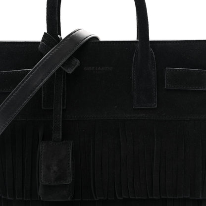 Saint Laurent Suede Fringe Nano Sac De Jour Black 8 of 14