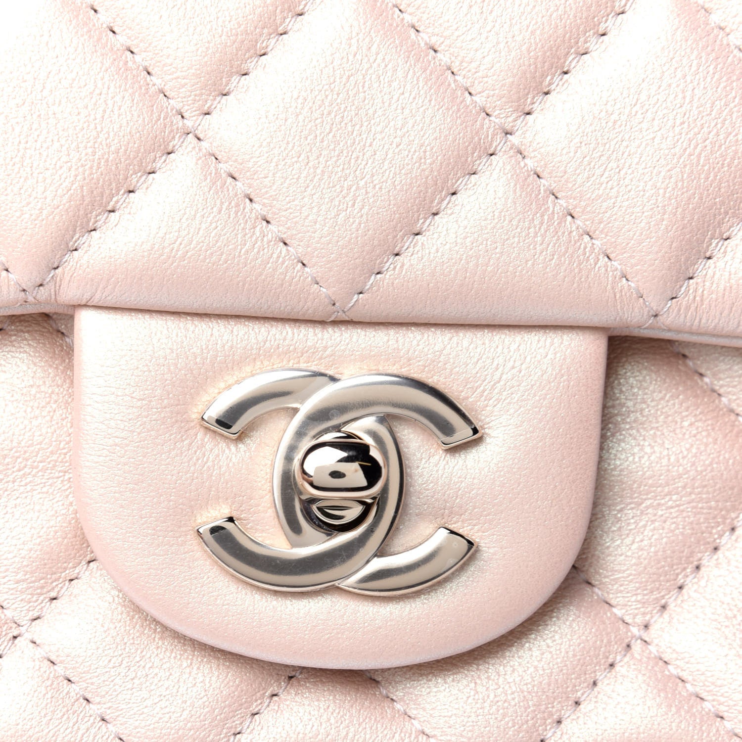 Chanel Iridescent Calfskin Quilted Mini Rectangular Flap Beige 11 of 12
