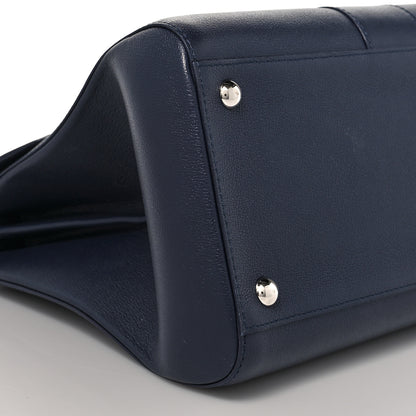Delvaux Grained Calfskin MM Brillant Satchel Navy 8 of 9