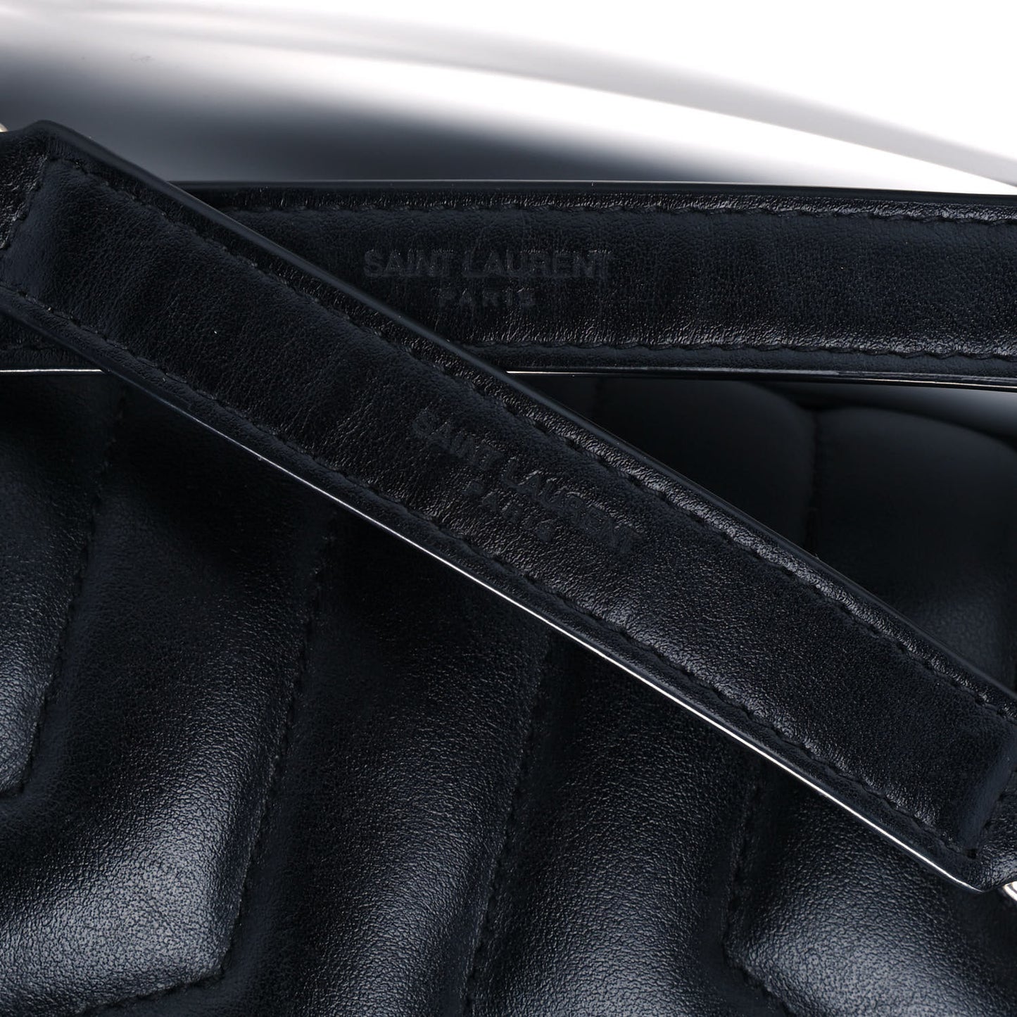 Calfskin Y Quilted Monogram Medium Loulou Chain Satchel Black