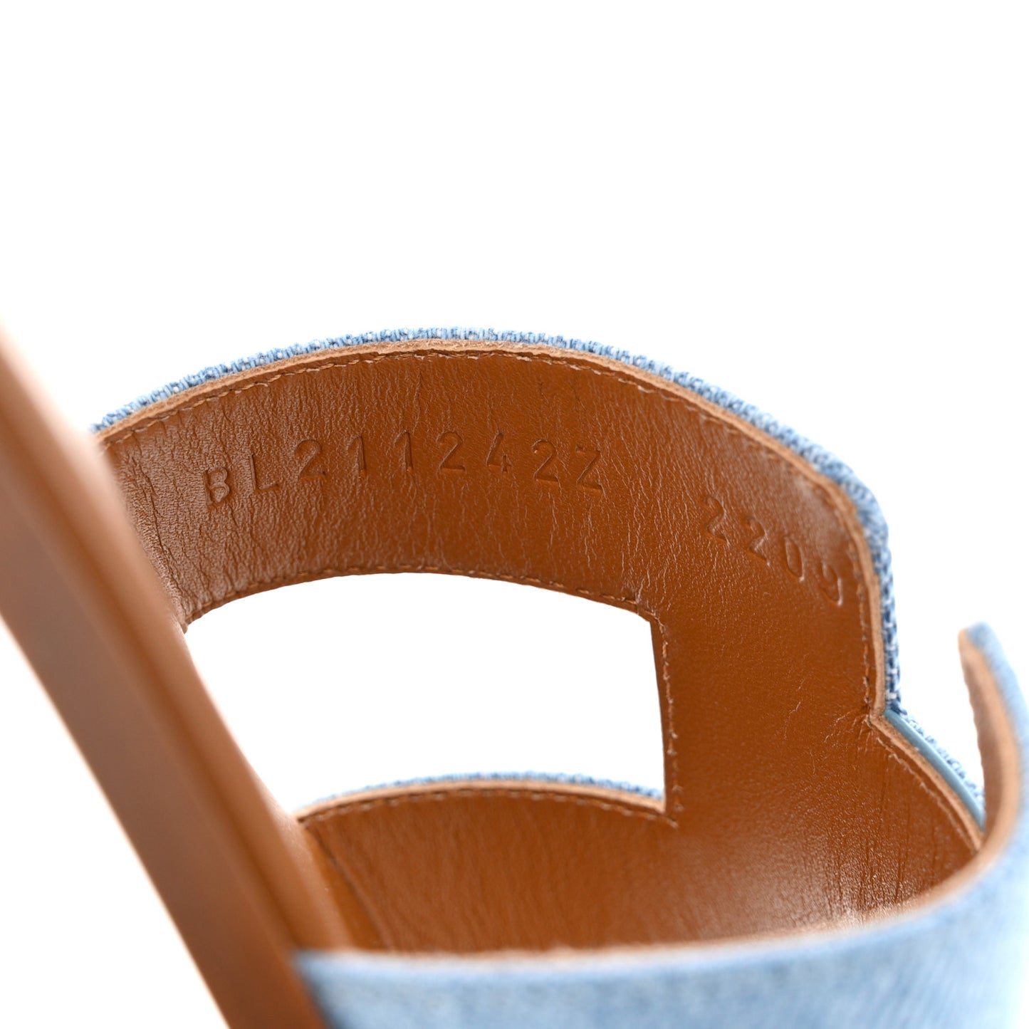 Denim Canvas Oran Sandals 39.5 Bleu Clair