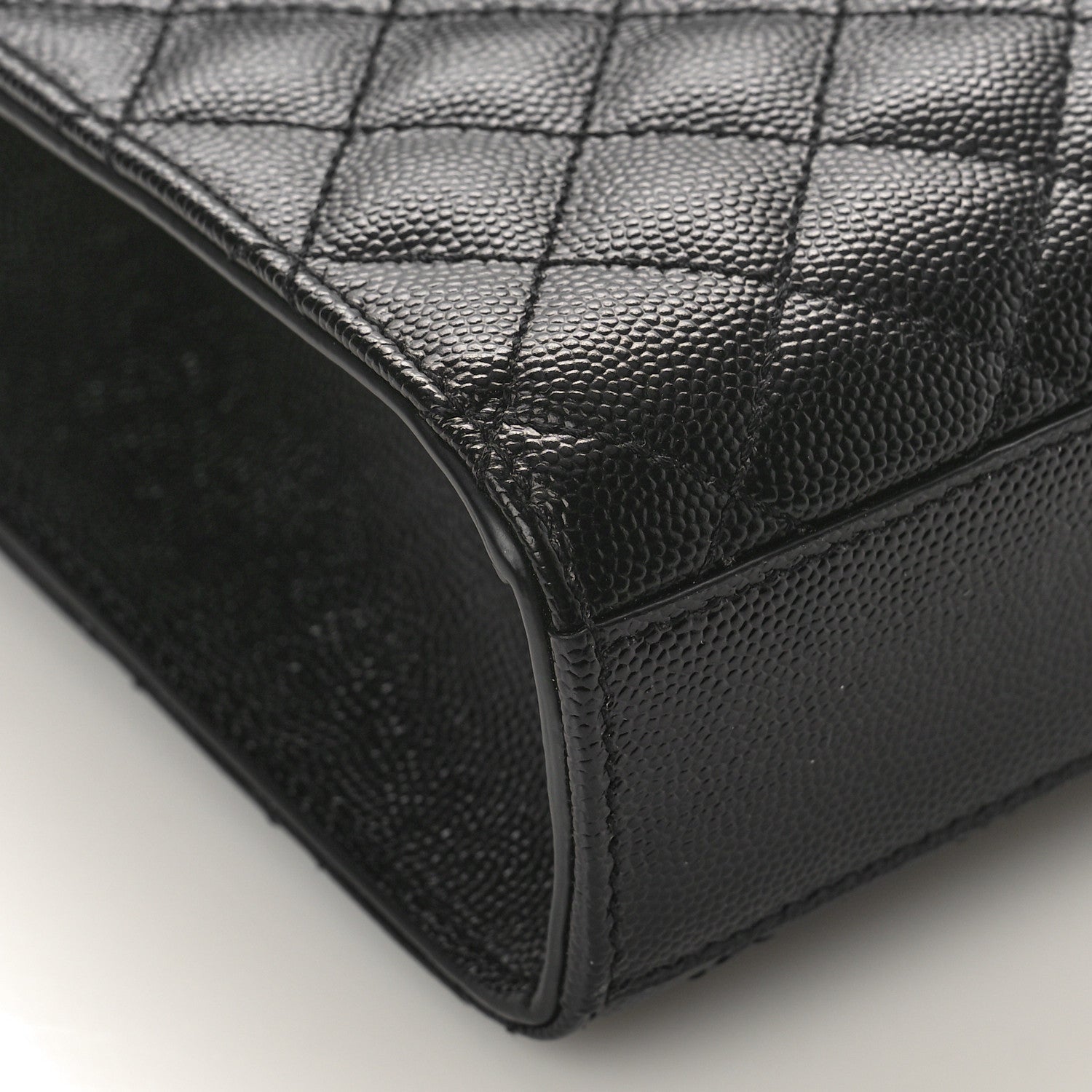 Saint Laurent Grain De Poudre Textured Mixed Matelasse Triquilt Medium Monogram Satchel Black 7 of 8