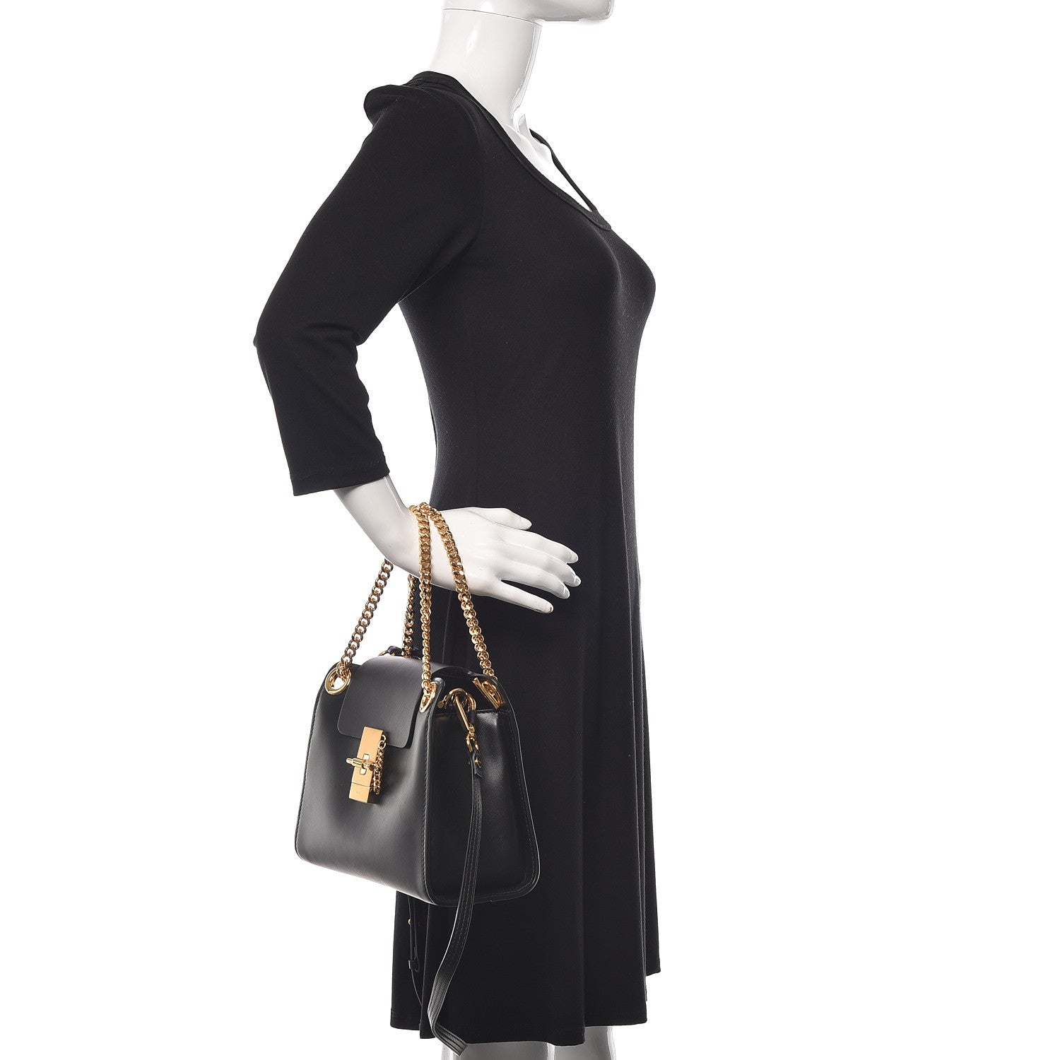 Chloe Shiny Calfskin Mini Annie Shoulder Bag Black 3 of 10