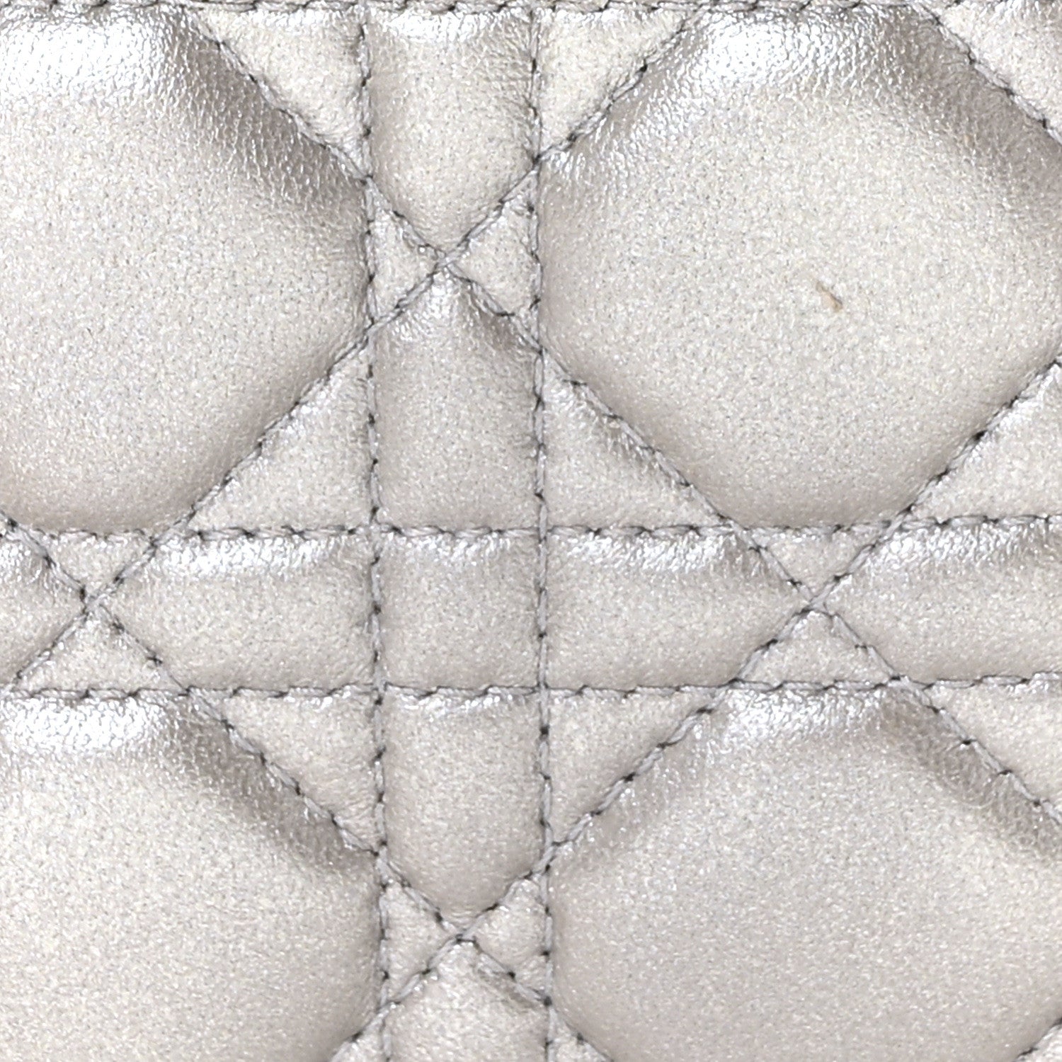 Christian Dior Metallic Lambskin Cannage Mini Lady Dior Grey 8 of 10