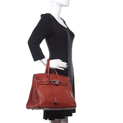 Hermes Taurillon Clemence Birkin 35 Brique 2 of 14