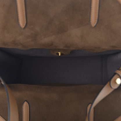 Fendi Vitello Grace Suede Flip Tote Nocciola Marrone 7 of 9