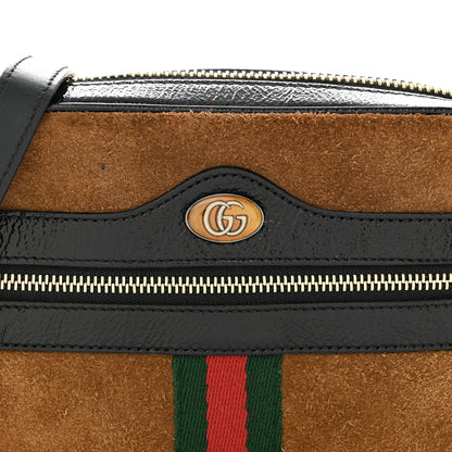 Gucci Suede Patent Web Mini Ophidia Shoulder Bag Nocciola Black 8 of 12