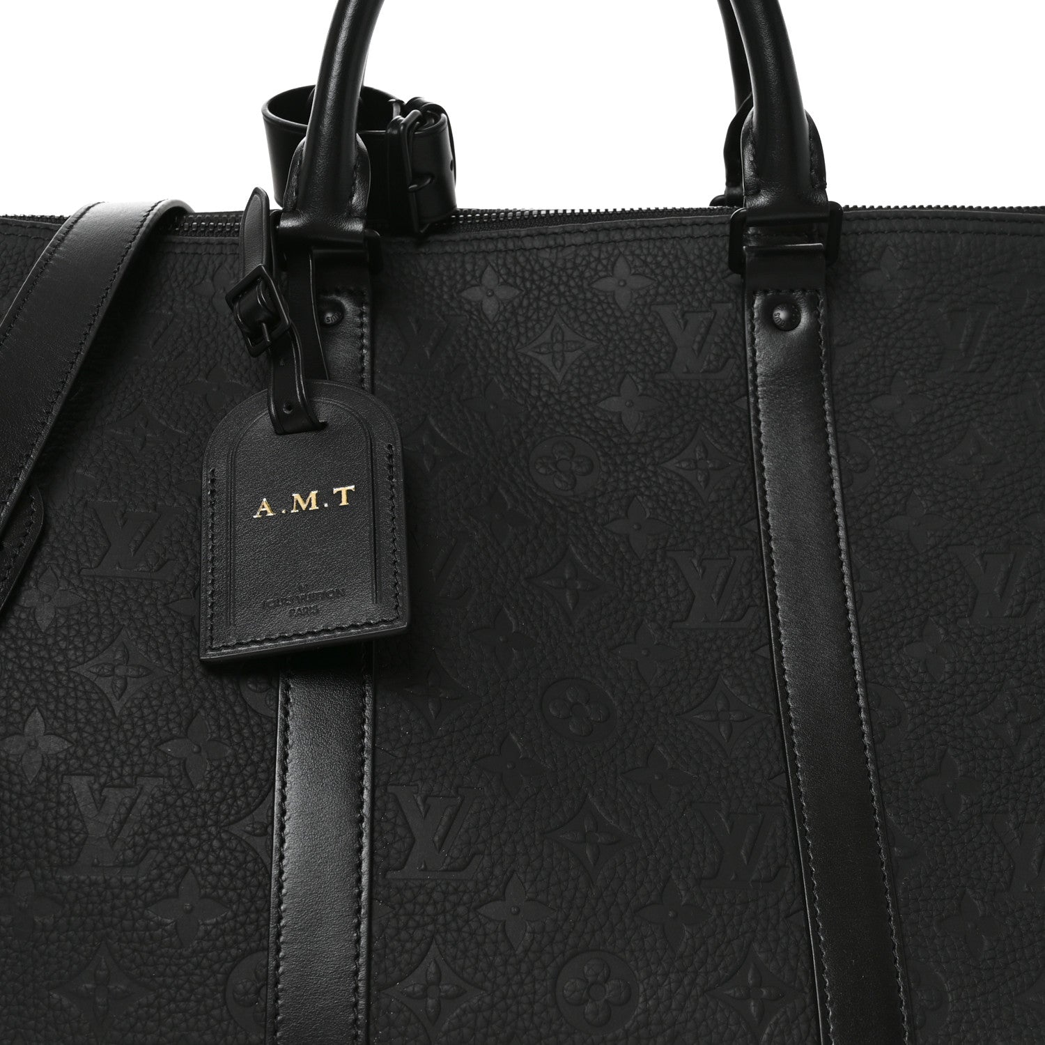 Louis Vuitton Taurillon Monogram Keepall Bandouliere 50 Black 6 of 8