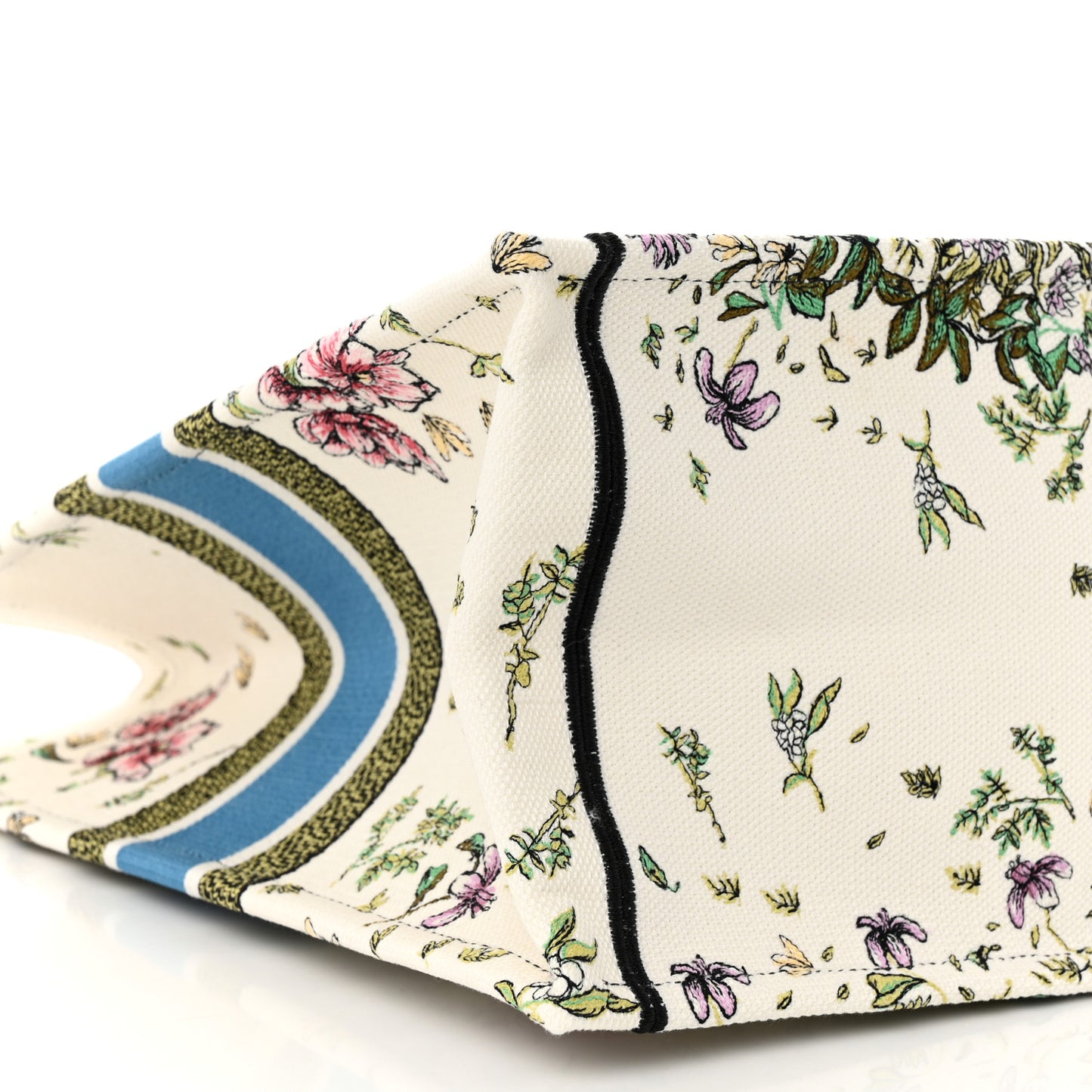Canvas Embroidered Large D-Constellation Book Tote Latte Multicolor