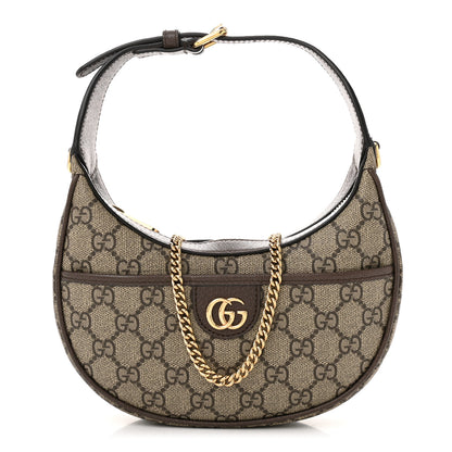 Gucci GG Supreme Monogram Textured Dollar Calfskin Small Ophidia Shoulder Bag Beige Ebony New Acero 1 of 11