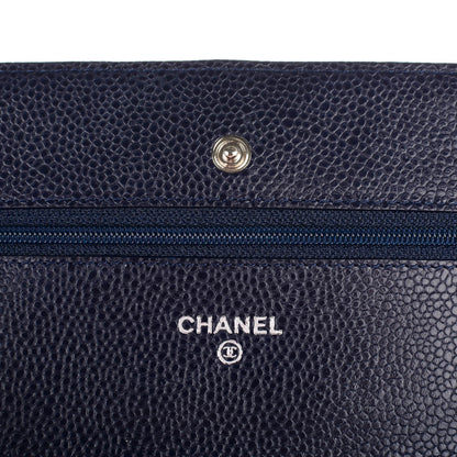 Chanel Caviar Quilted Wallet On Chain WOC Navy 5 of 8