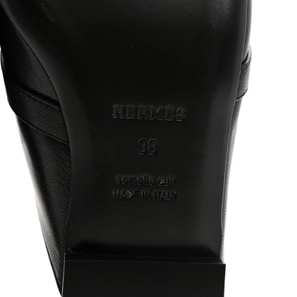 Hermes Goatskin Oz Mules 38 Black 7 of 9