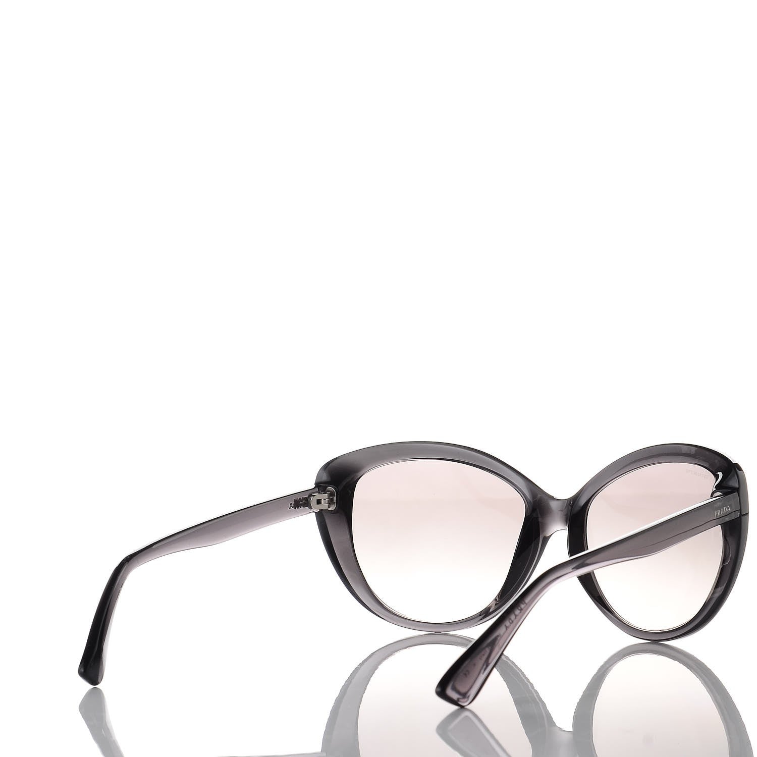 Prada Cat Eye Sunglasses SPR 16S Black Grey 4 of 6