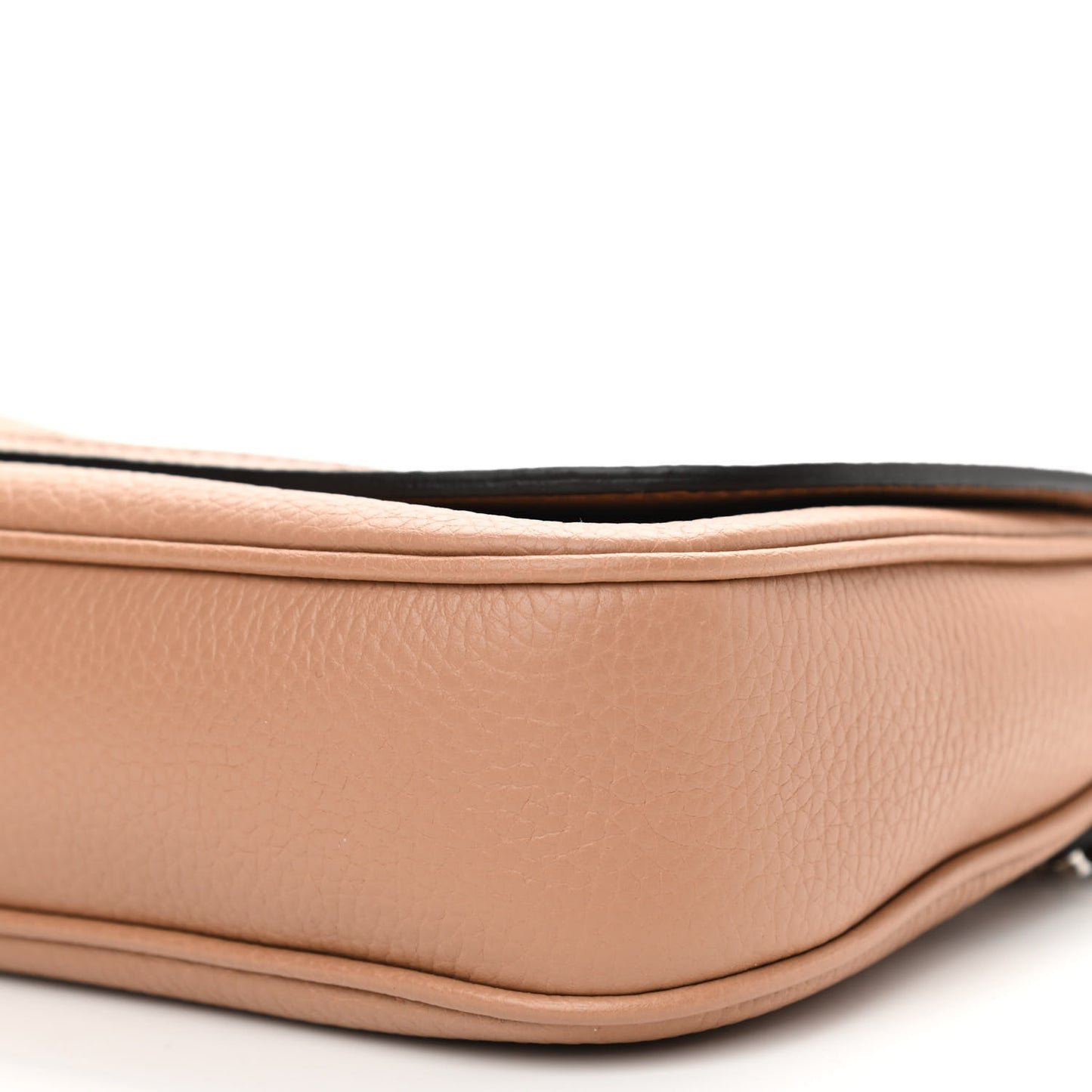 Pebbled Calfskin Medium Soho Flap Crossbody Camelia