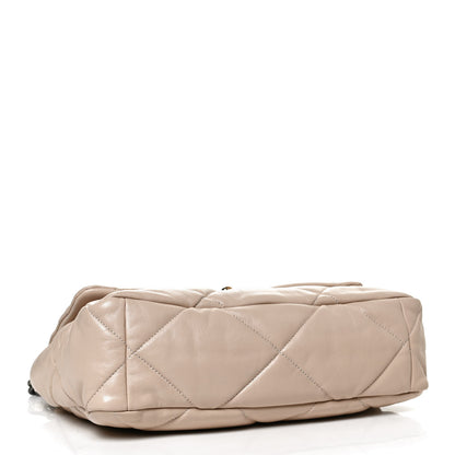 Chanel Lambskin Quilted Large Chanel 19 Flap Beige 4 of 10