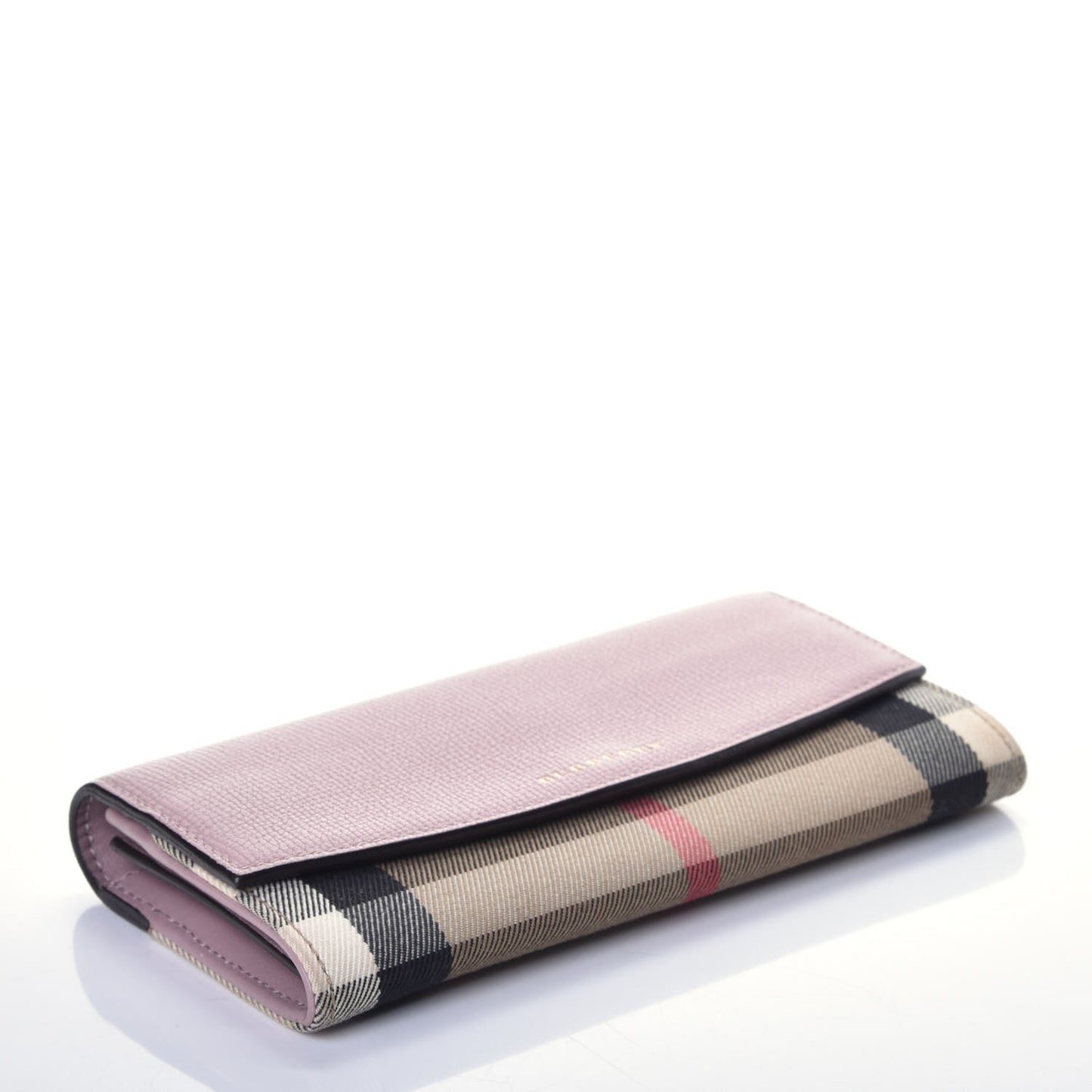 Calfskin House Check Porter Continental Wallet Pale Orchid