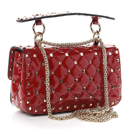 Valentino Garavani Patent Small Rockstud Spike Shoulder Bag Rosso Valentino 3 of 8