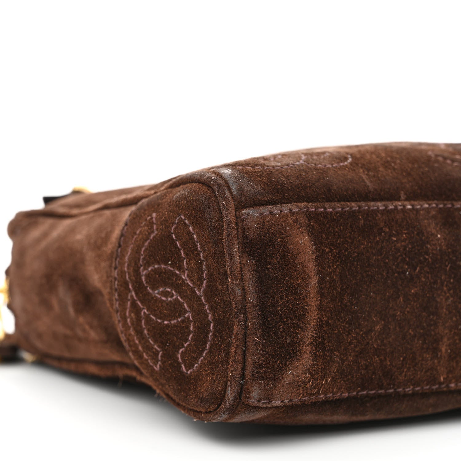 Chanel Suede CC Shopping Tote Dark Brown 9 of 11