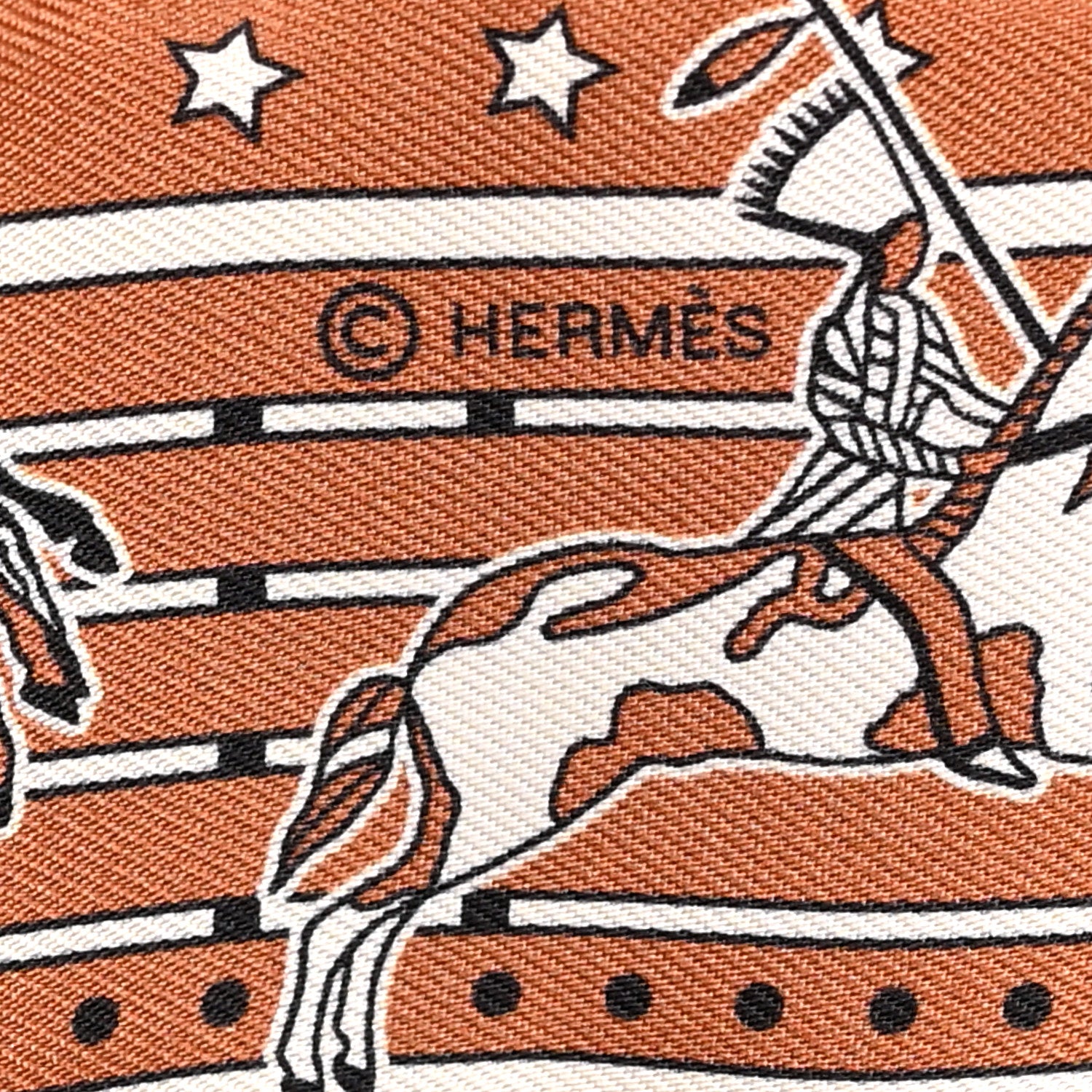 Hermes Silk Pani La Shar Pawnee Twilly Beige Rouille Rouge 3 of 4