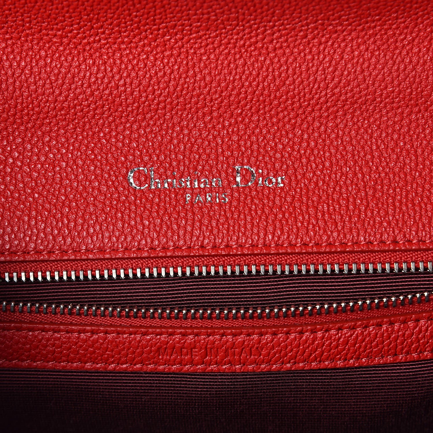 Christian Dior Grained Calfskin Medium Diorama Flap Bag Red 6 of 9