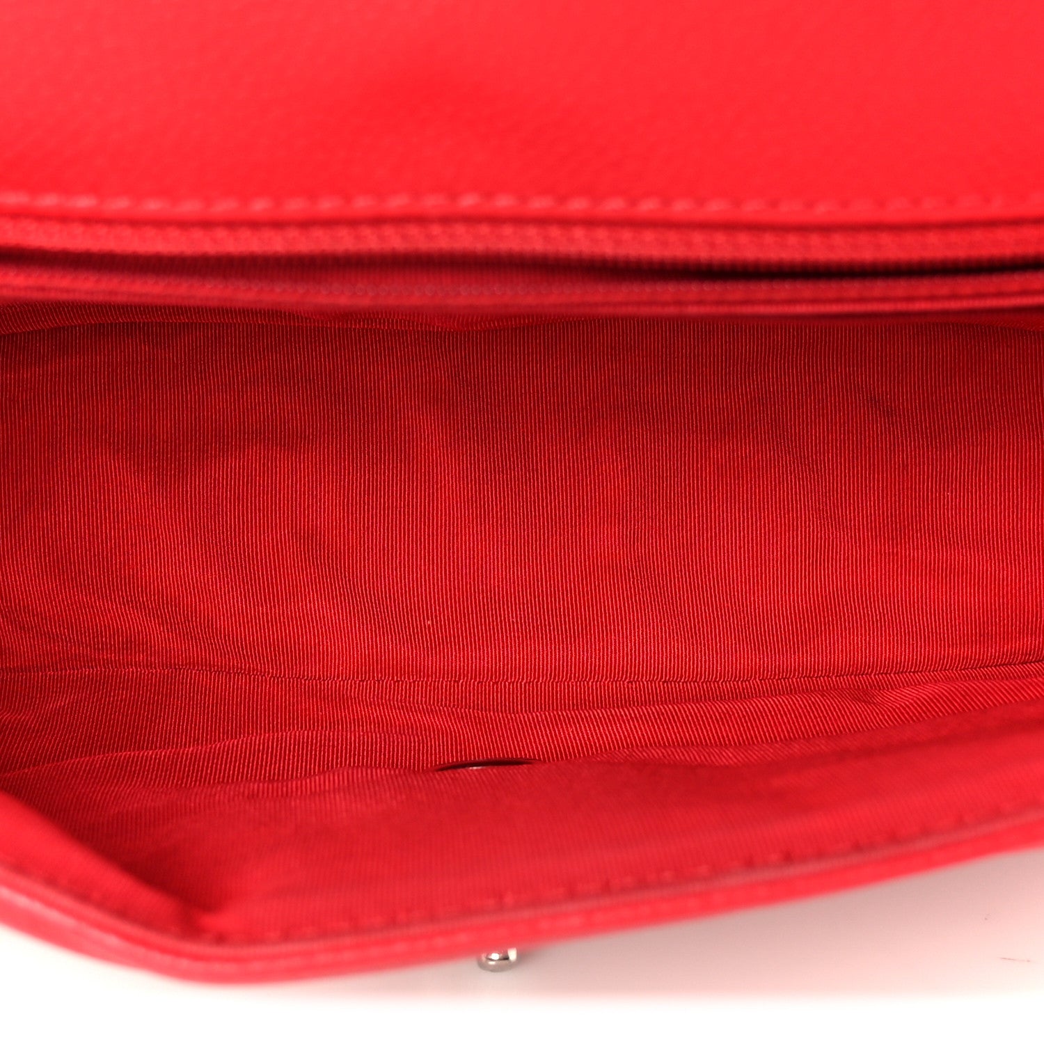 Chanel Caviar Chevron Quilted Single Flap Red 5 of 14