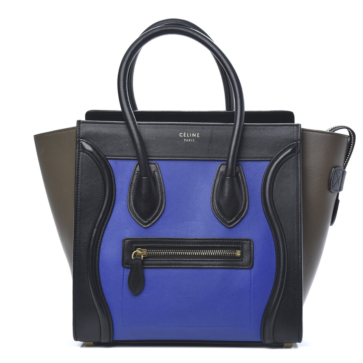 Smooth Calfskin Micro Tri-Color Luggage Cobalt