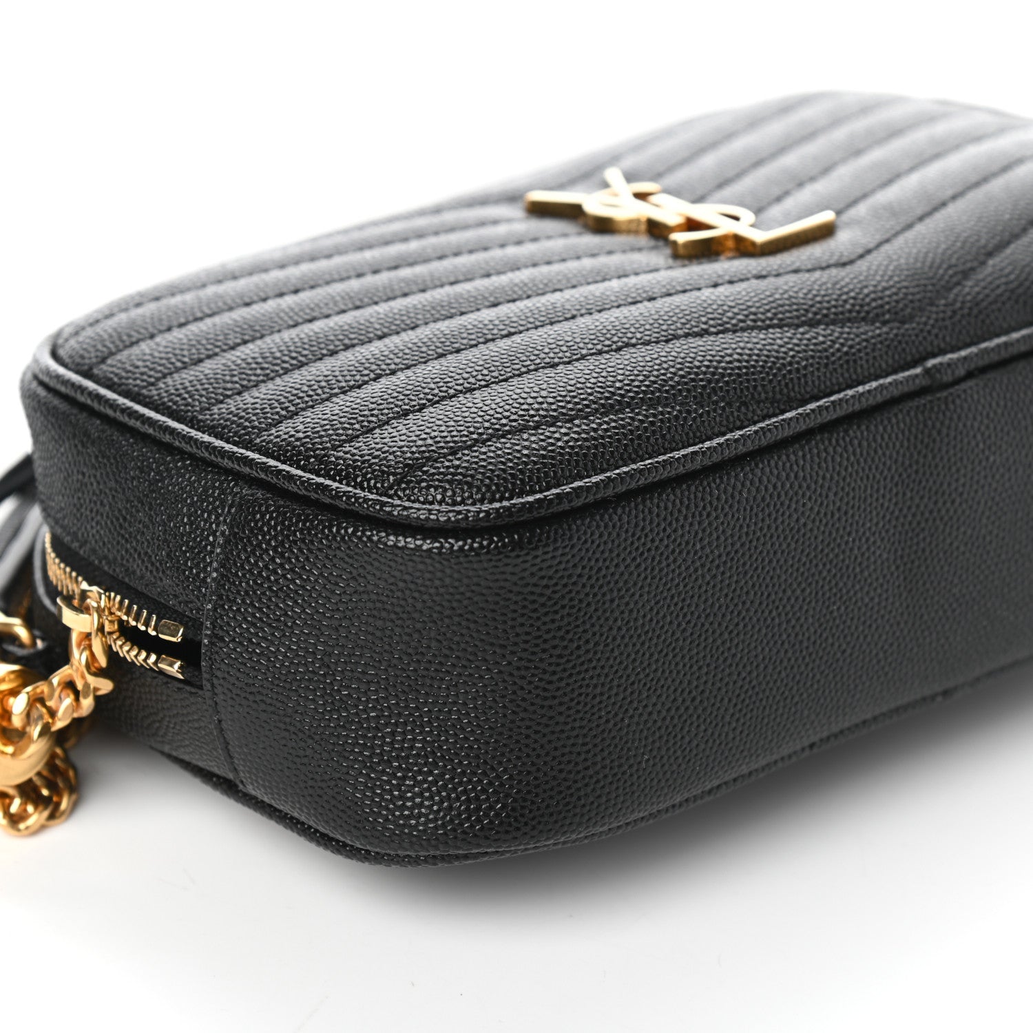 Saint Laurent Grain De Poudre Matelasse Monogram Mini Lou Camera Bag Black 7 of 8