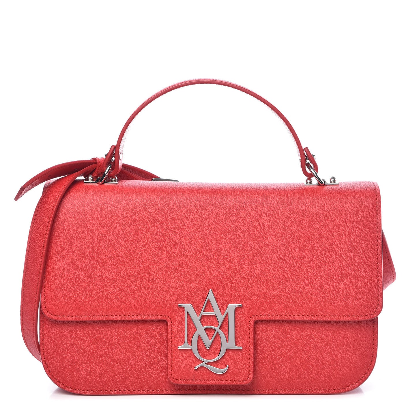 Grained Calfskin Large Insignia Satchel Red