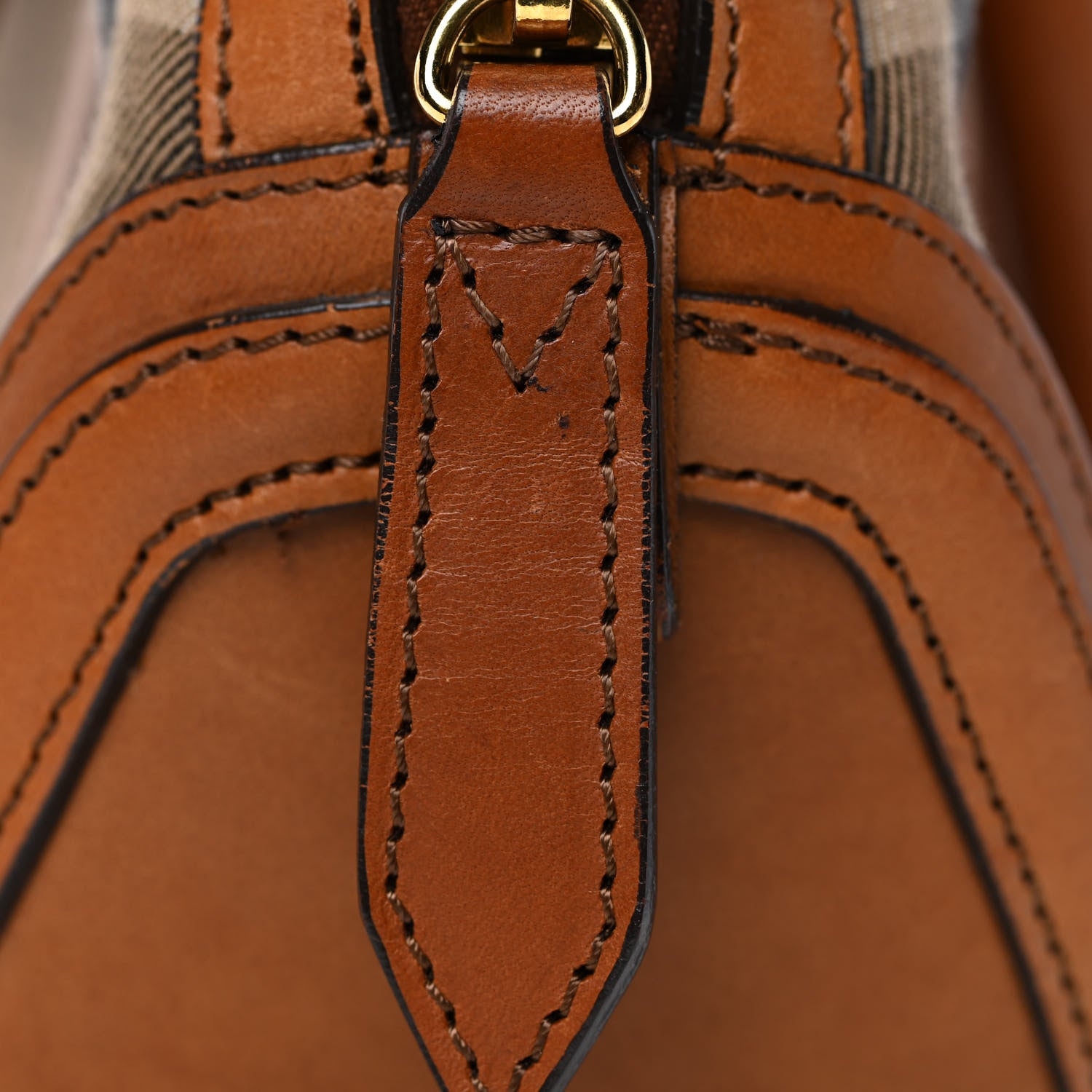Burberry Bridle Calfskin House Check Small Orchard Bowling Bag Deep Claret 30 of 34