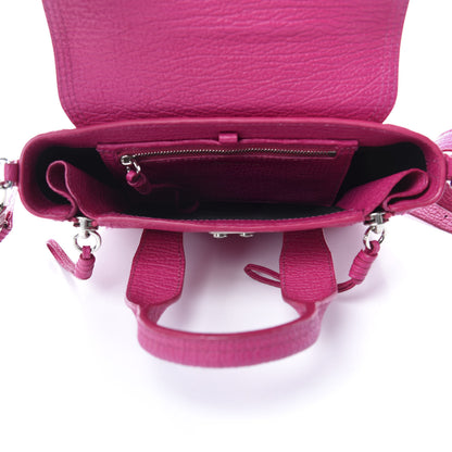 3.1 Phillip Lim 3.1 Textured Calfskin Mini Pashli Satchel Magenta 5 of 10