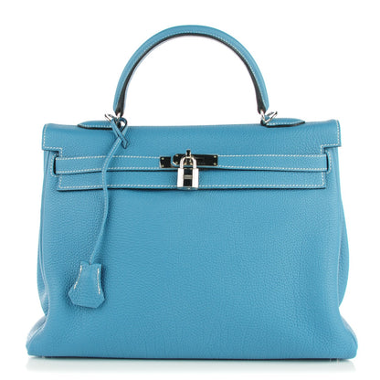 Hermes Togo Kelly Retourne 35 Blue Jean 1 of 20