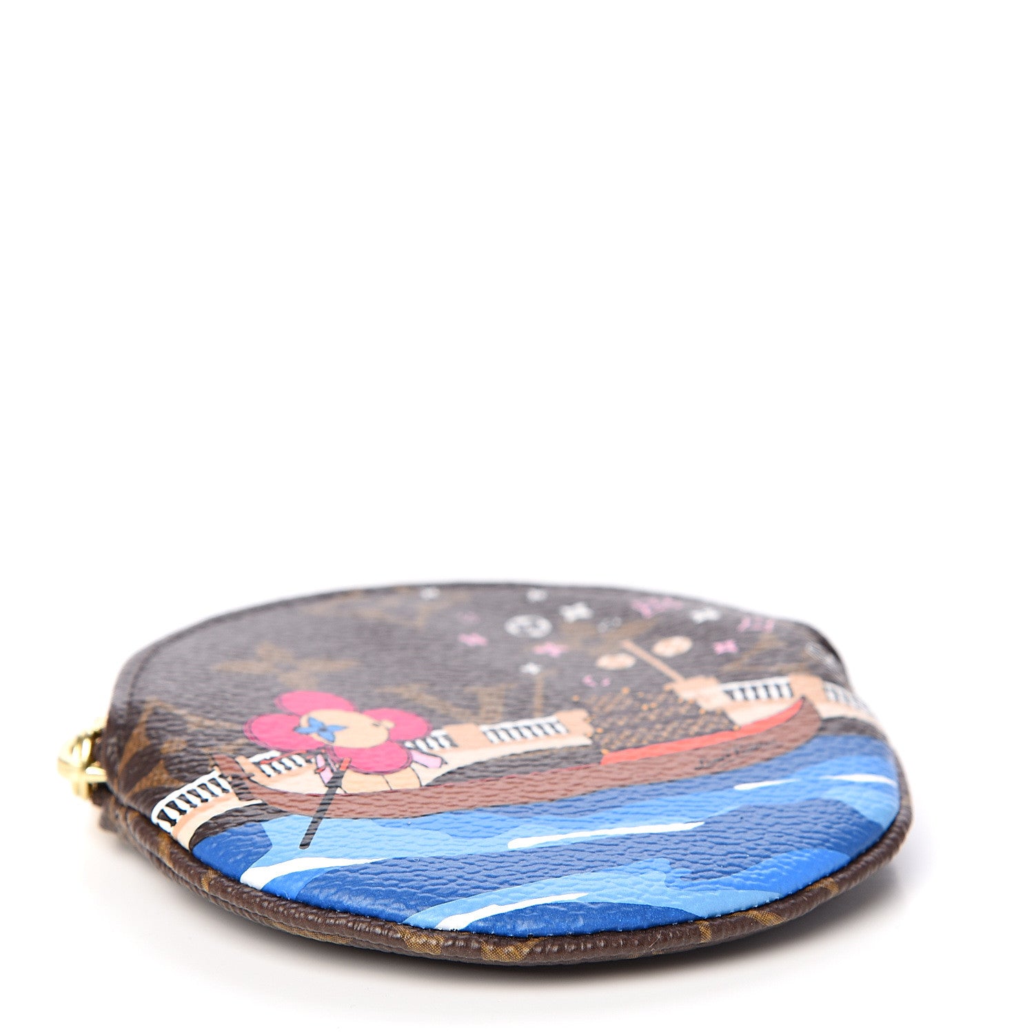 Louis Vuitton Monogram 2019 Christmas Animation Round Coin Purse Blue 3 of 7