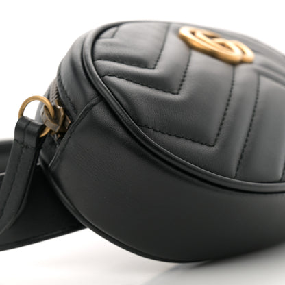 Gucci Calfskin Matelasse GG Marmont Belt Bag 85 34 Black 9 of 10
