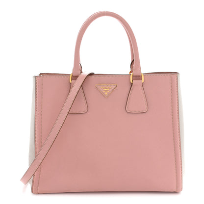 Prada Saffiano Lux Medium Bi-Color Tote Orchidea Talco 1 of 12