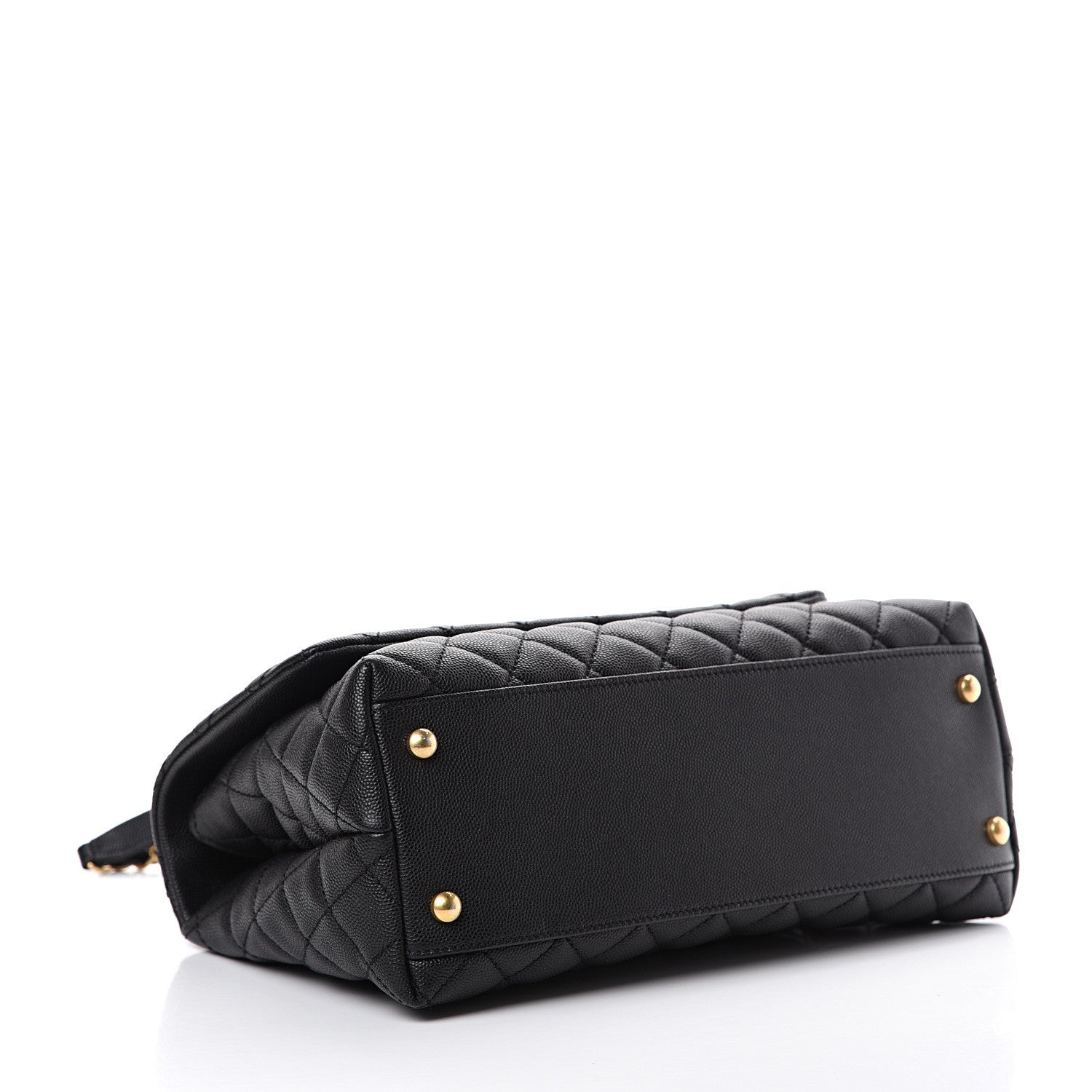 Chanel Caviar Lizard Embossed Quilted Small Coco Handle Flap Black 3 of 11