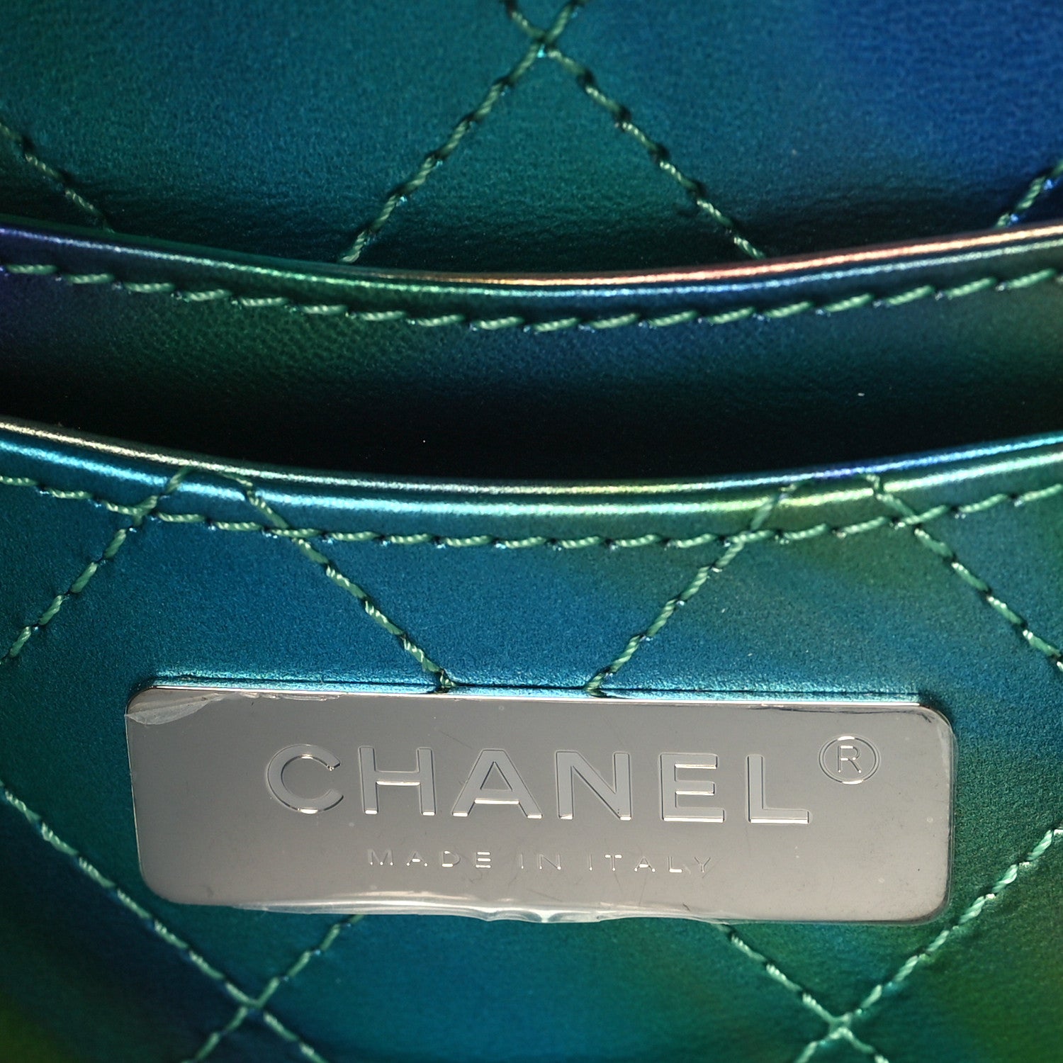 Chanel PVC Patent Calfskin Patent Lambskin Vertical Vanity Case Green 5 of 8
