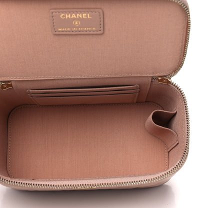 Chanel Lambskin Quilted Small Top Handle Vanity Case With Chain Beige 4 of 4