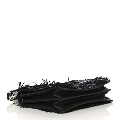 Fendi Vitello Century Opaco Monster Eyes Fringe Studded Kan I Shoulder Bag Black 4 of 10