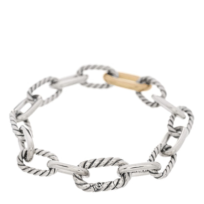 David Yurman Sterling Silver 18K Yellow Gold 8.5mm Madison Chain Bracelet 2 of 3