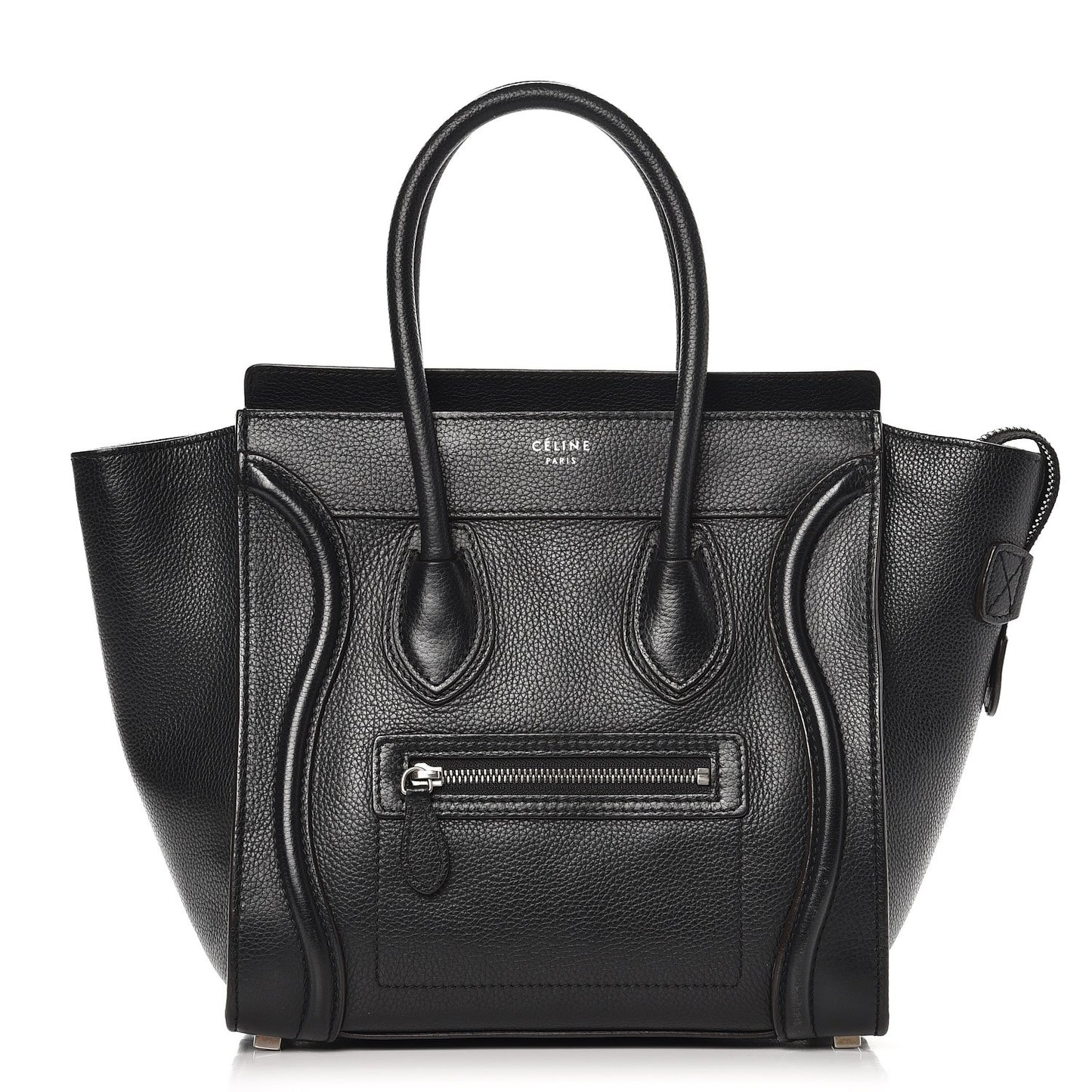 Drummed Calfskin Micro Luggage Black