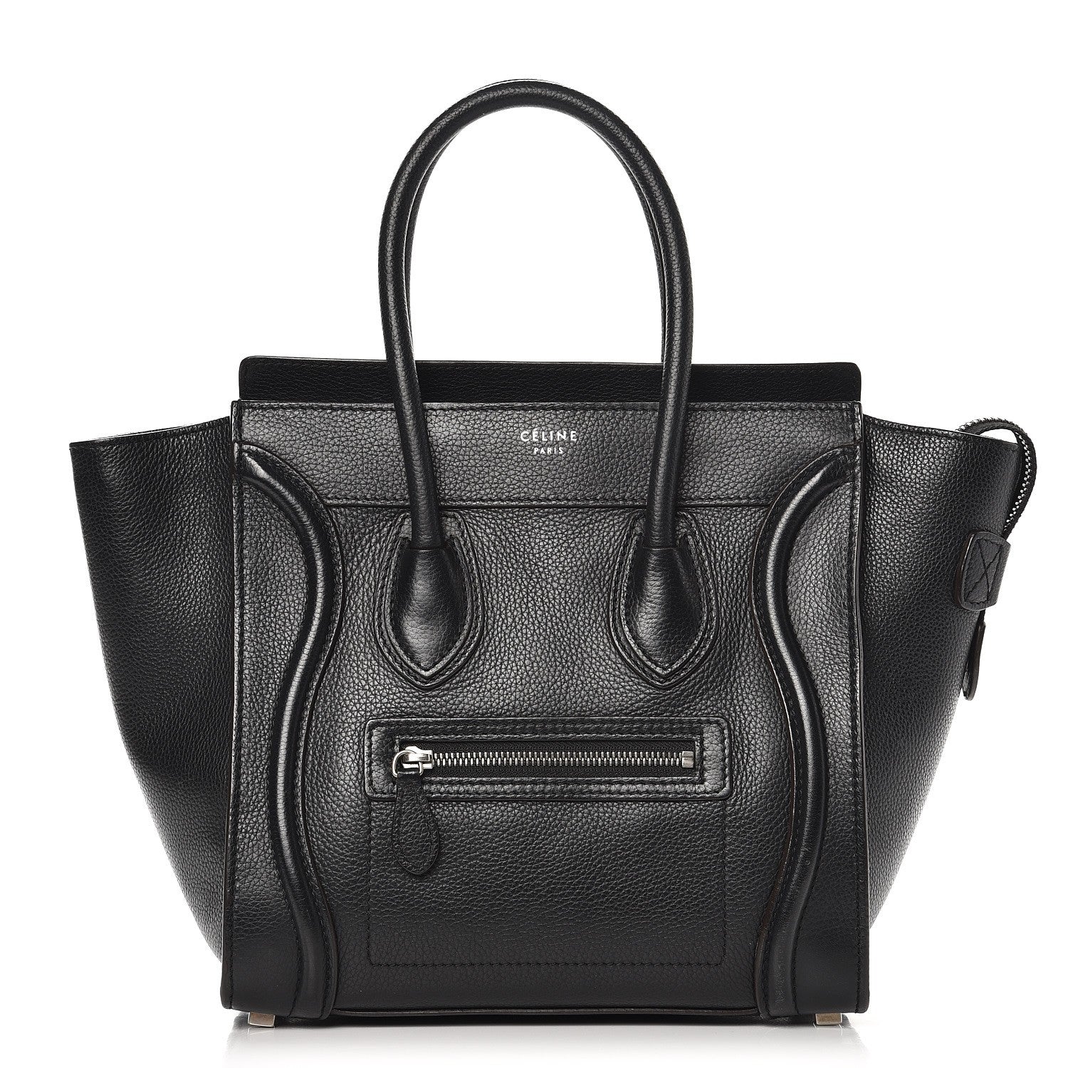 Celine Drummed Calfskin Micro Luggage Black 1 of 9