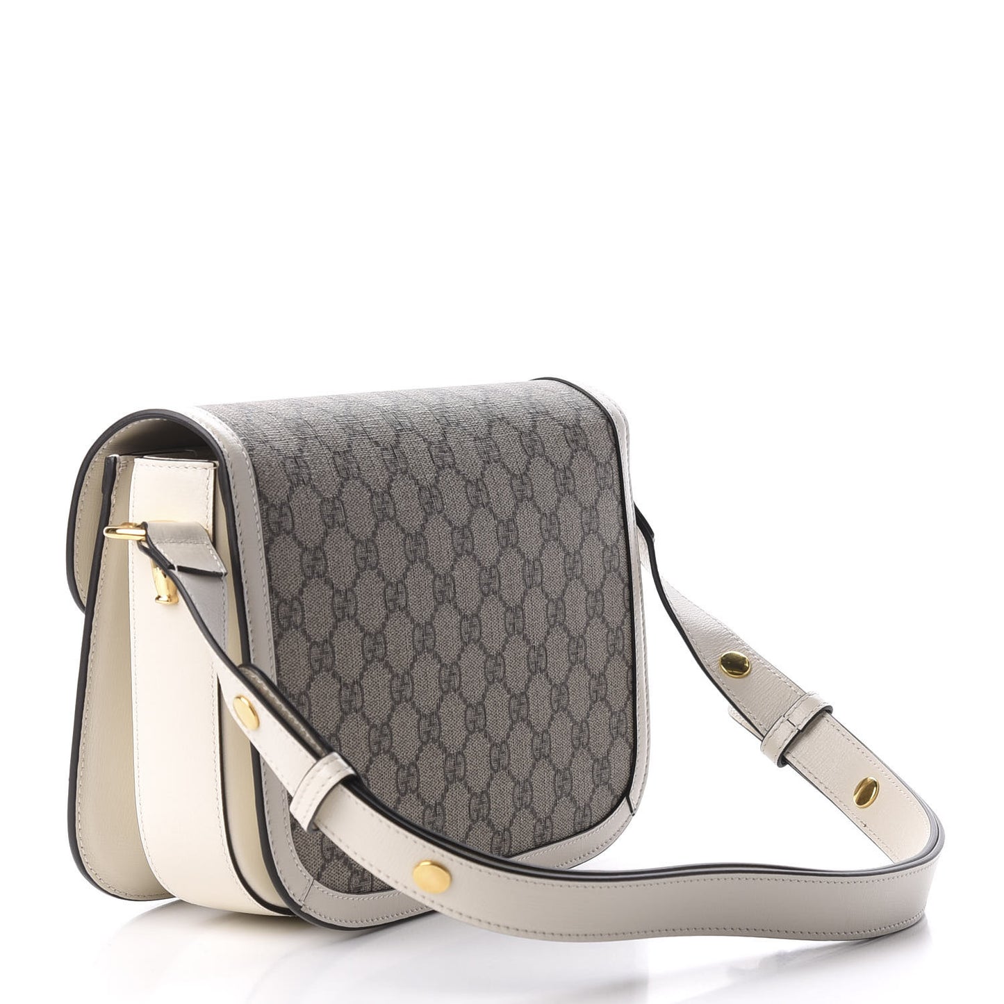 GG Supreme Monogram Horsebit 1955 Shoulder Bag Beige Mystic White