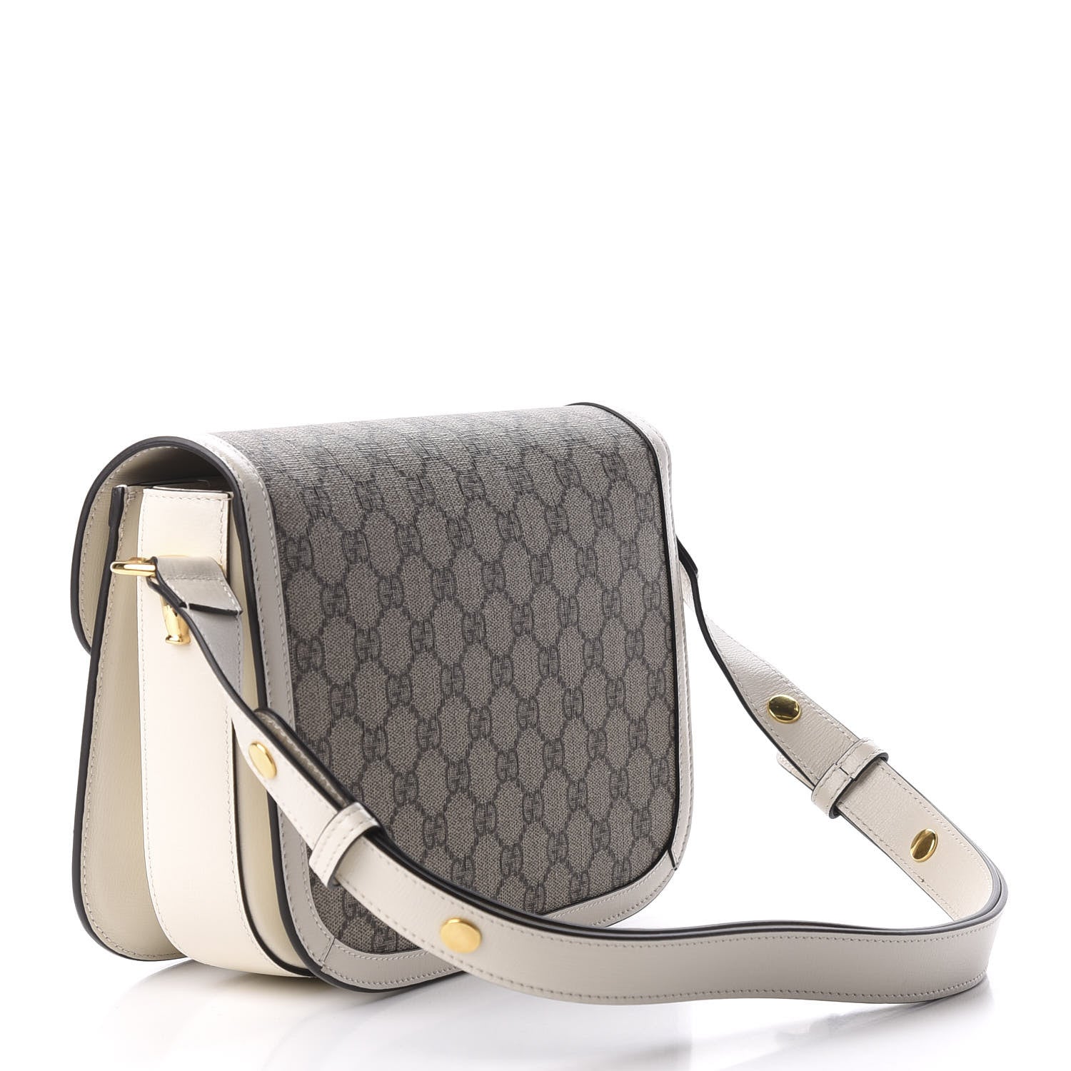 Gucci GG Supreme Monogram Horsebit 1955 Shoulder Bag Beige Mystic White 3 of 9