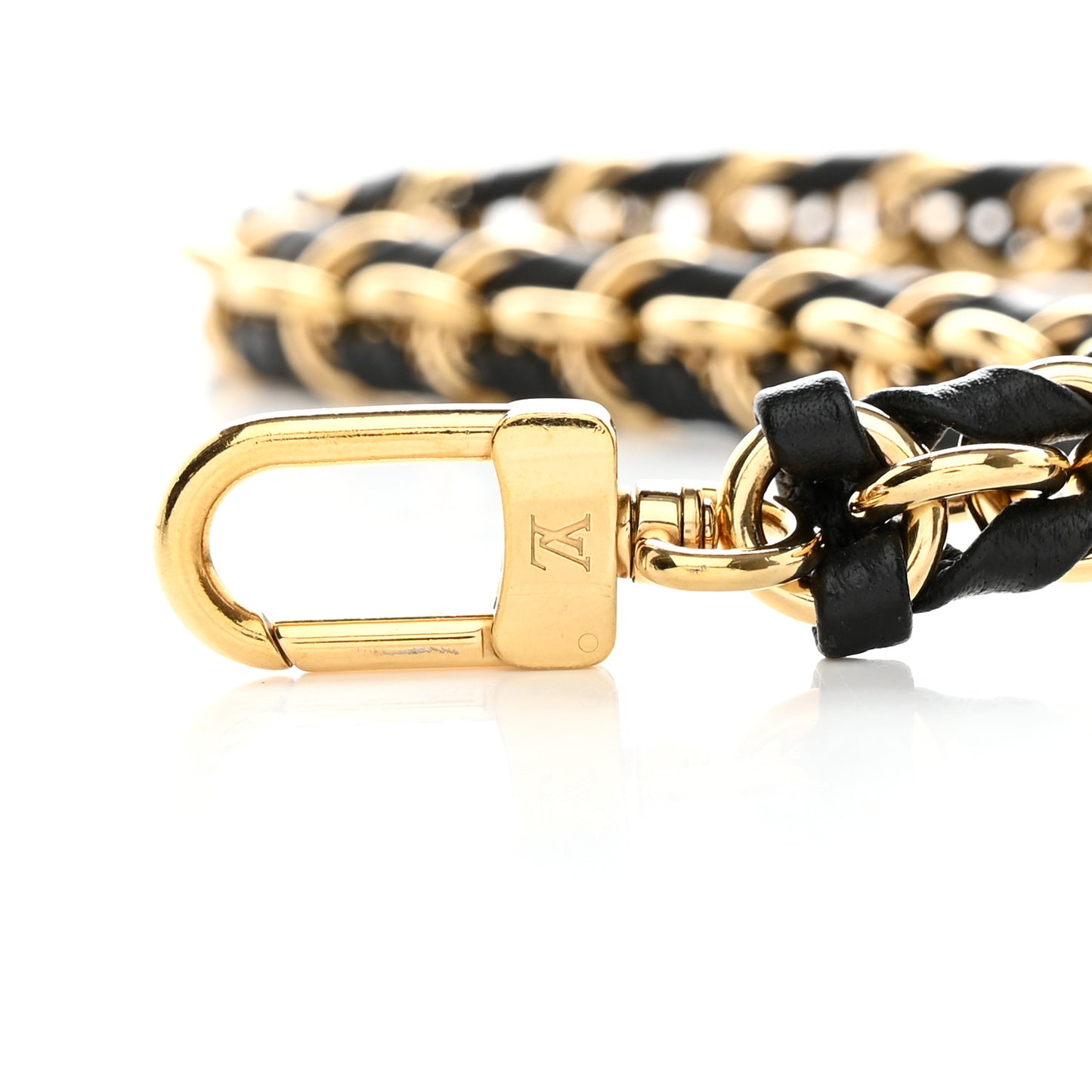 Calfskin Multi Pochette Chain Shoulder Strap Black Gold