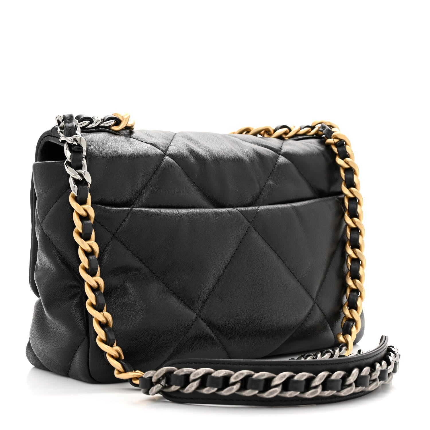 Chanel Goatskin Quilted Medium Chanel 19 Flap Black 3 of 10