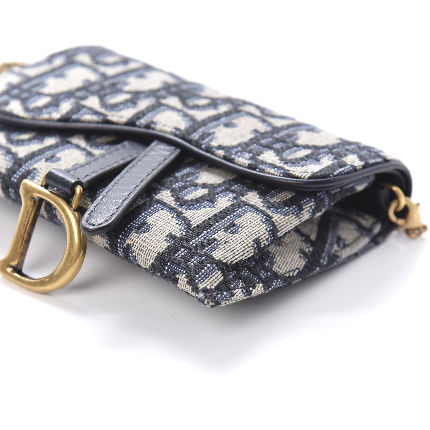 Christian Dior Oblique Nano Saddle Chain Pouch Blue 7 of 10